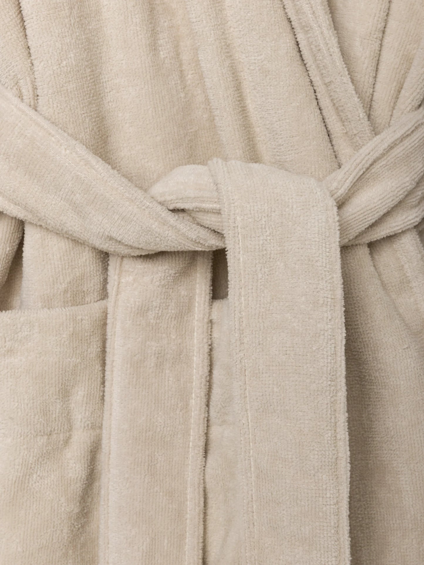 Cotton velour dressing gown oat