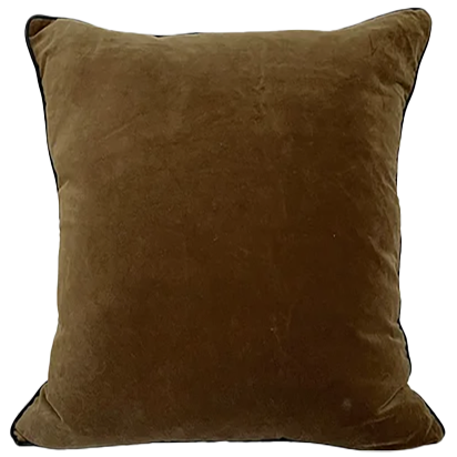 Cotton velvet cushion cover 50cm walnut