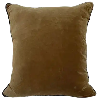 Cotton velvet cushion cover 50cm walnut