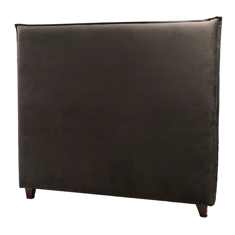 Velvet headboard walnut