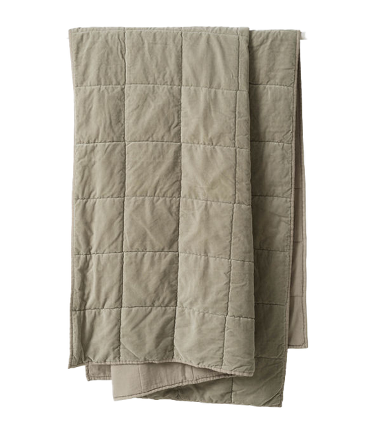 Cotton velvet quilted throw puddle 140 x 180cm