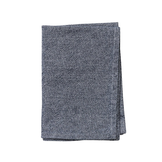 Washed cotton tea towel navy