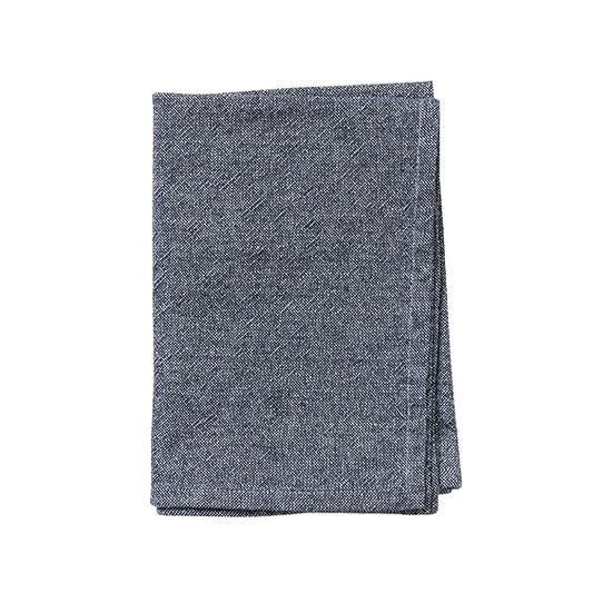 Washed cotton tea towel navy