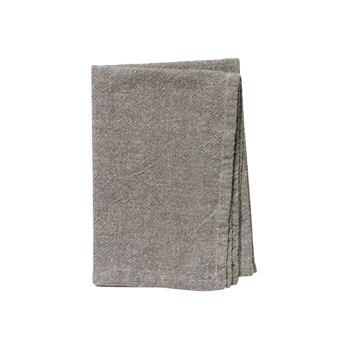 Washed cotton tea towel olive