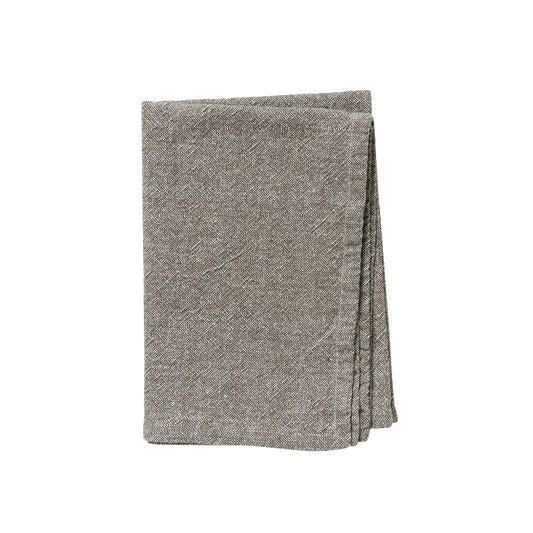 Washed cotton tea towel olive
