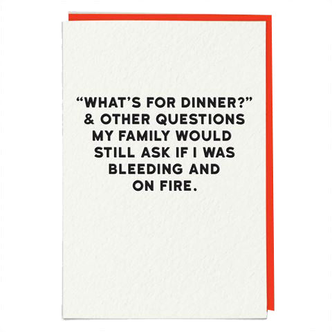 What's for dinner card