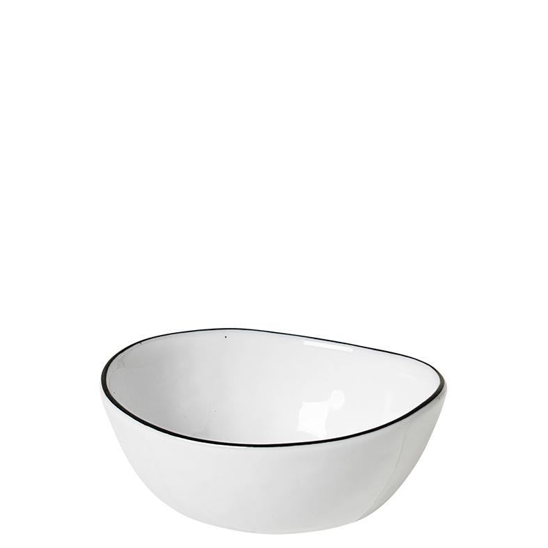 Broste salt mini bowl white with black rim 8cm