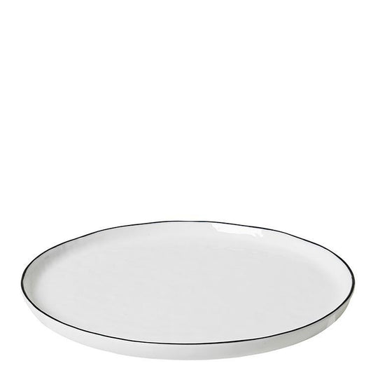 Broste lunch plate white with black rim