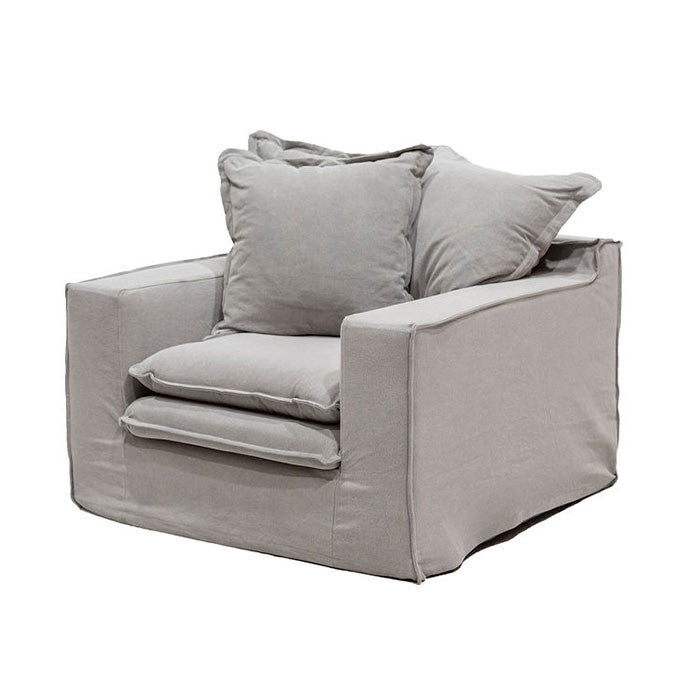 Keely slip cover armchair cement