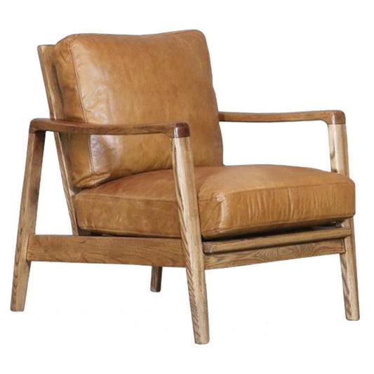 Reid leather armchair tan