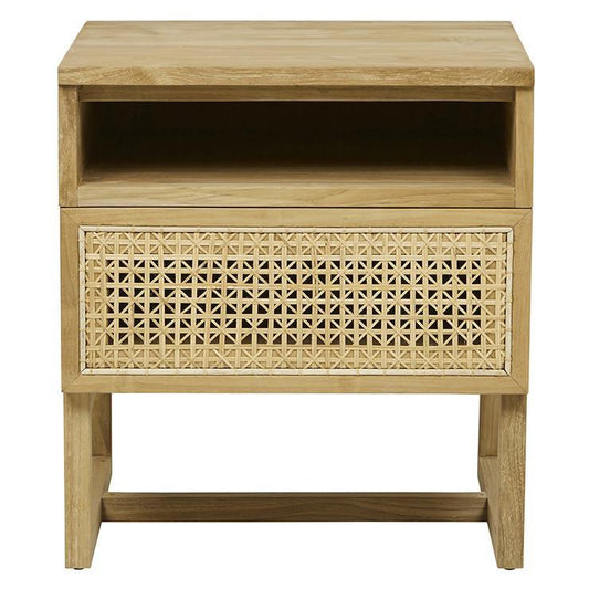 Woven willow bedside cabinet