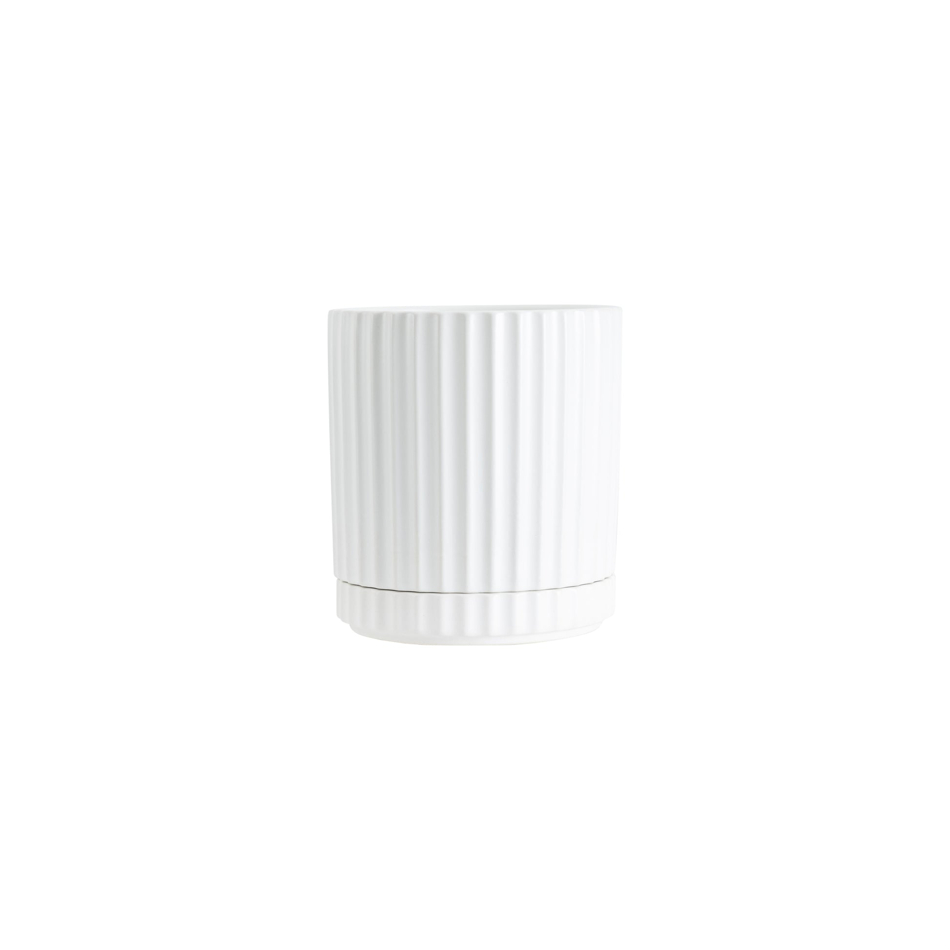 Inspired by the pillars at the Acropolis, the Athens planter in white combines classic style with the functionality of a drainage hole and matching saucer.   Mix and match plant pots to add personality and greenery to any space.  Colour: white  Dimensions: 13cm internal diameter x 16cm high