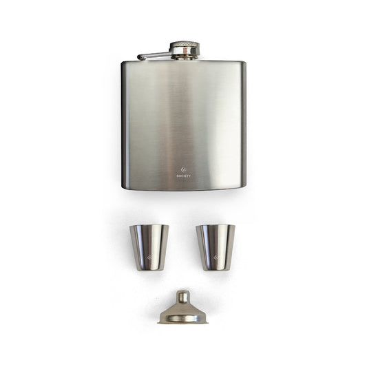 Stainless steel flask & shot glass set