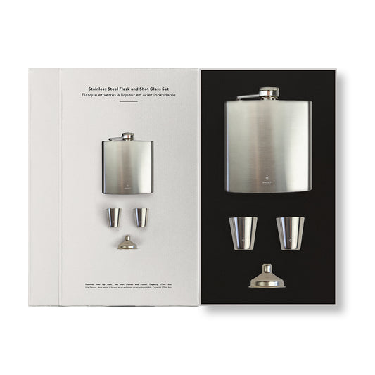 Stainless steel flask & shot glass set