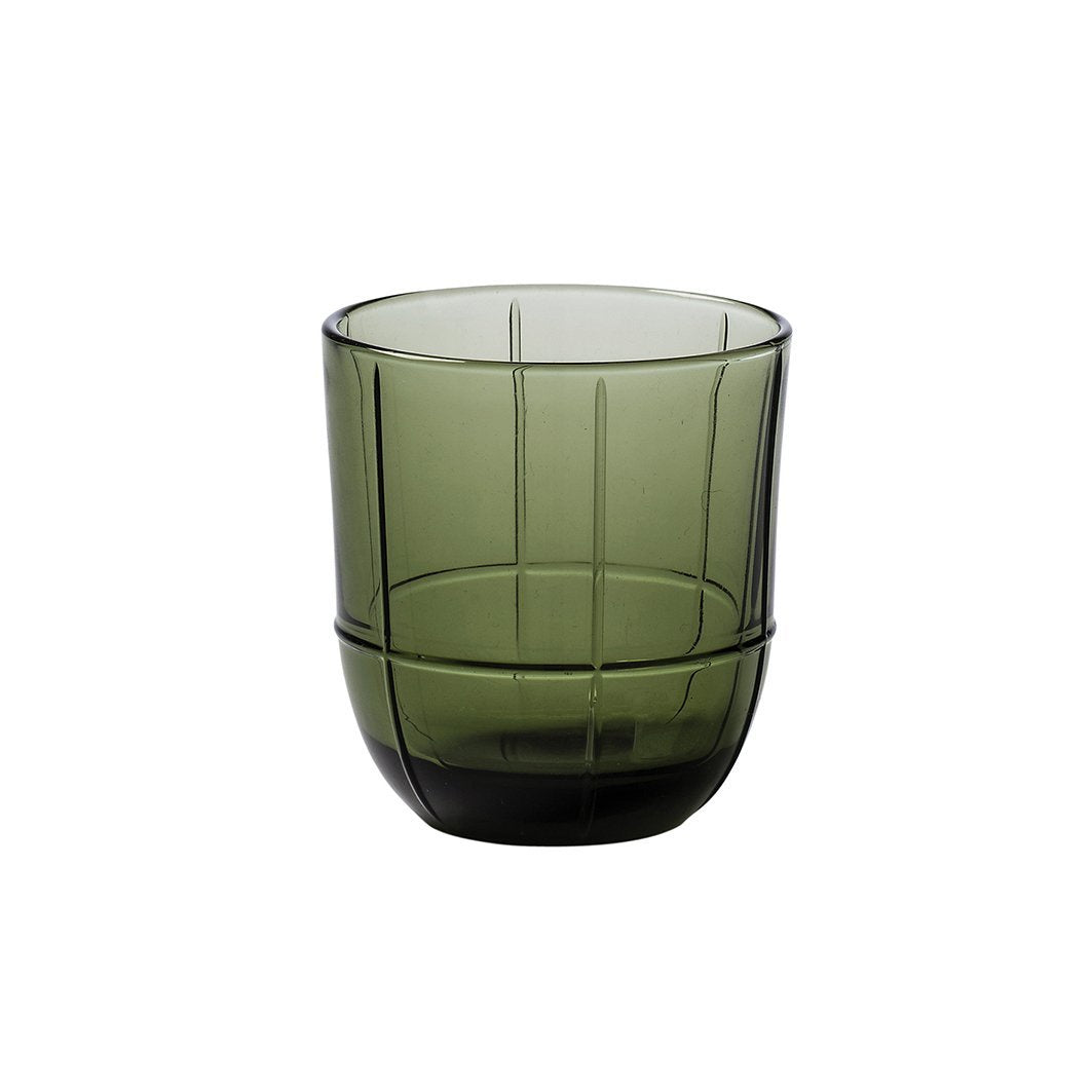 Grid glass tumbler olive