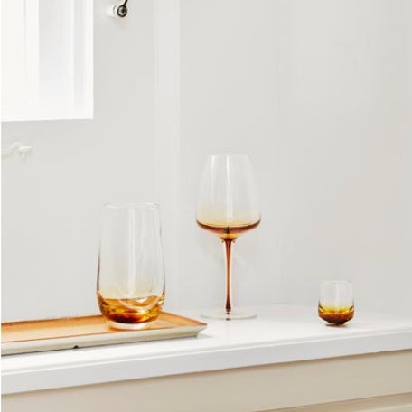 Broste white wine glass amber