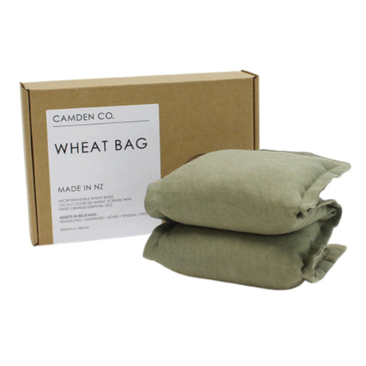 Linen heat pack with removable cover moss