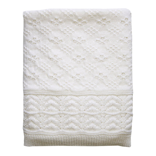 Merino heirloom baby blanket bianco