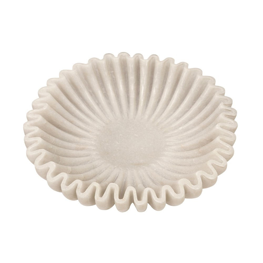 Pleated marble dish 31cm