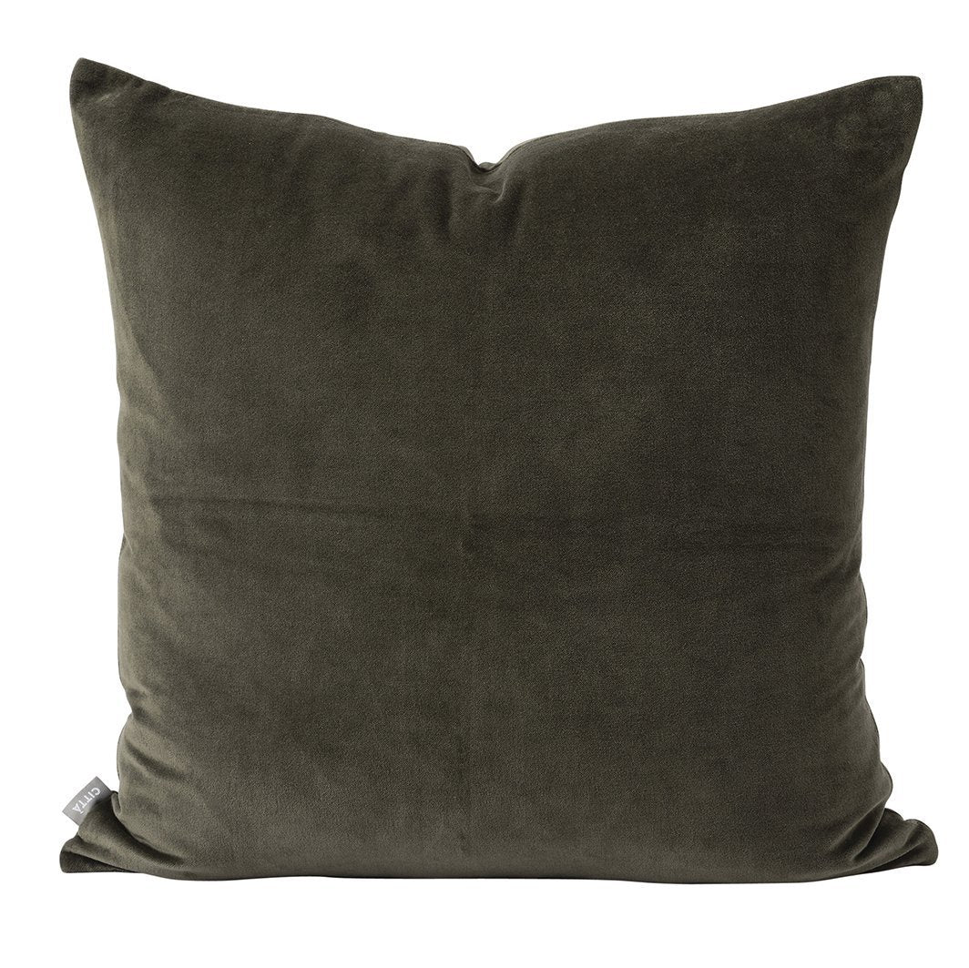 Cotton velvet cushion cover nori 55cm