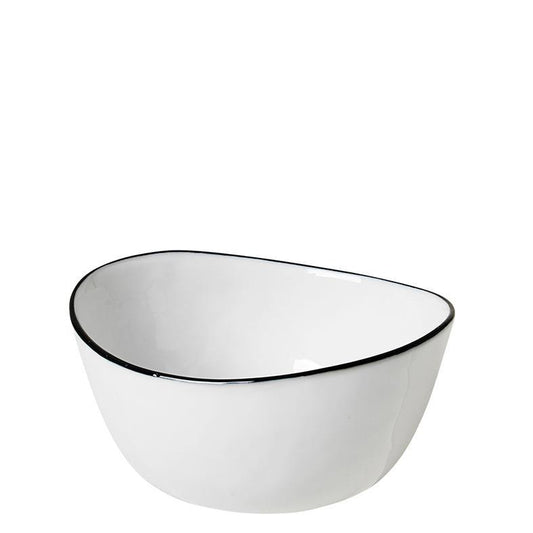 Broste small bowl white with black rim