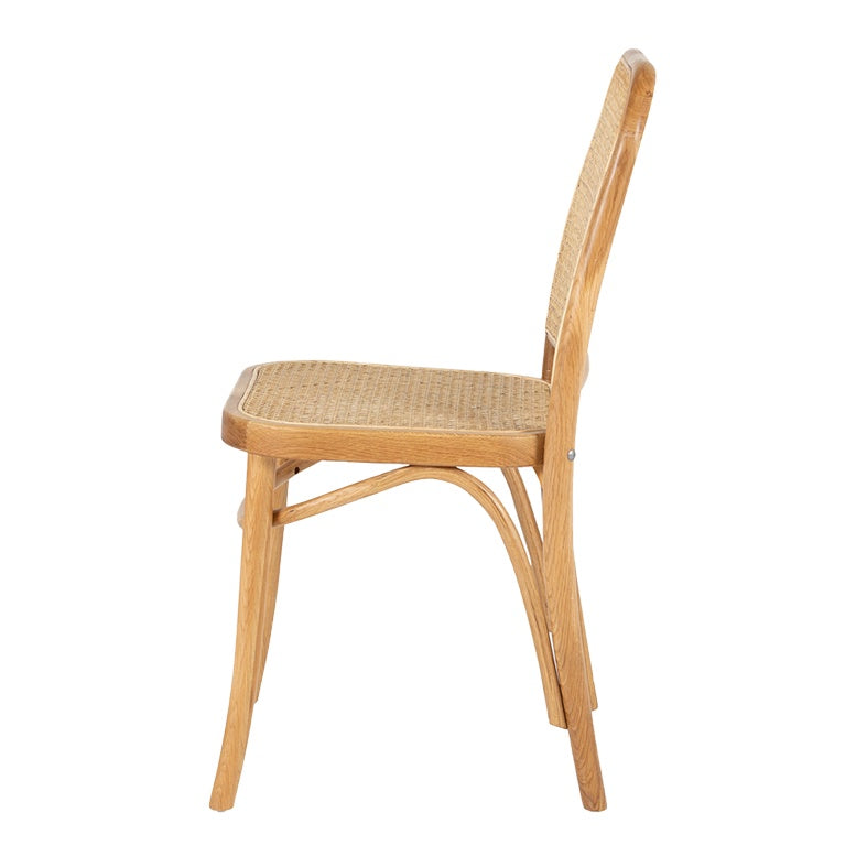 Oak & rattan dining chair natural