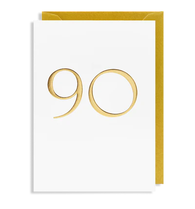 90 Gold foil standard card.  Card is blank inside.