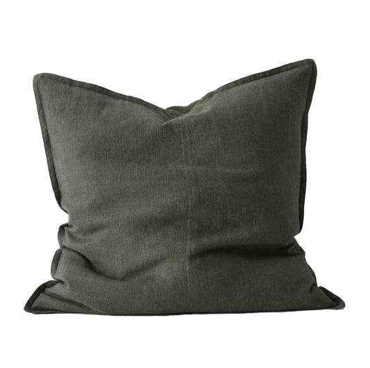 Como linen cushion cover khaki 50cm