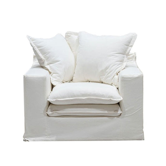 Keely slip cover armchair white
