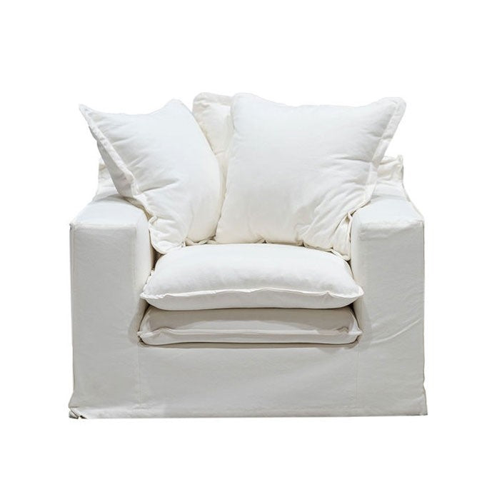 Asher slip cover armchair white