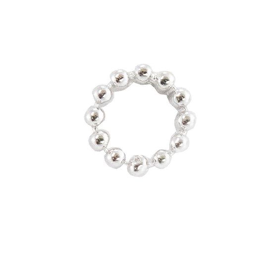 Dot circle earrings silver