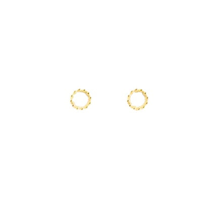 Dot circle earrings gold