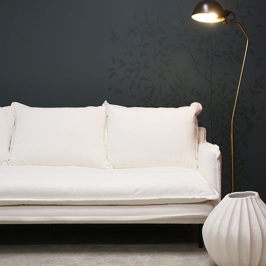 Asha 3-seater cotton sofa white 210cm