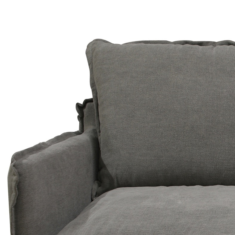 Asha 3-seater linen sofa mid grey 210cm