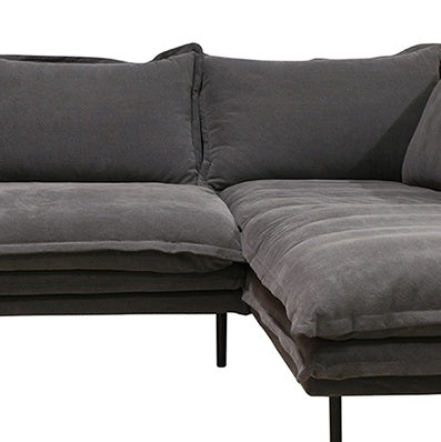 Asha modular cotton sofa charcoal right 260cm