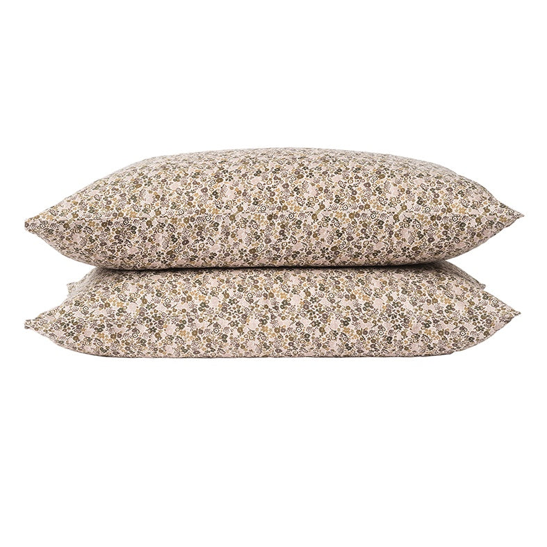Pair of linen pillowcases wildflower