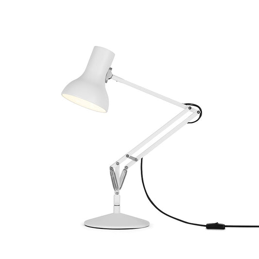 This iconic Anglepoise lamp's perfectly balanced modernist form, and cheeky anthropomorphic demeanour will brighten your mood, and light up your home.  Colour: white  Dimensions: 17cm diameter x 50cm high