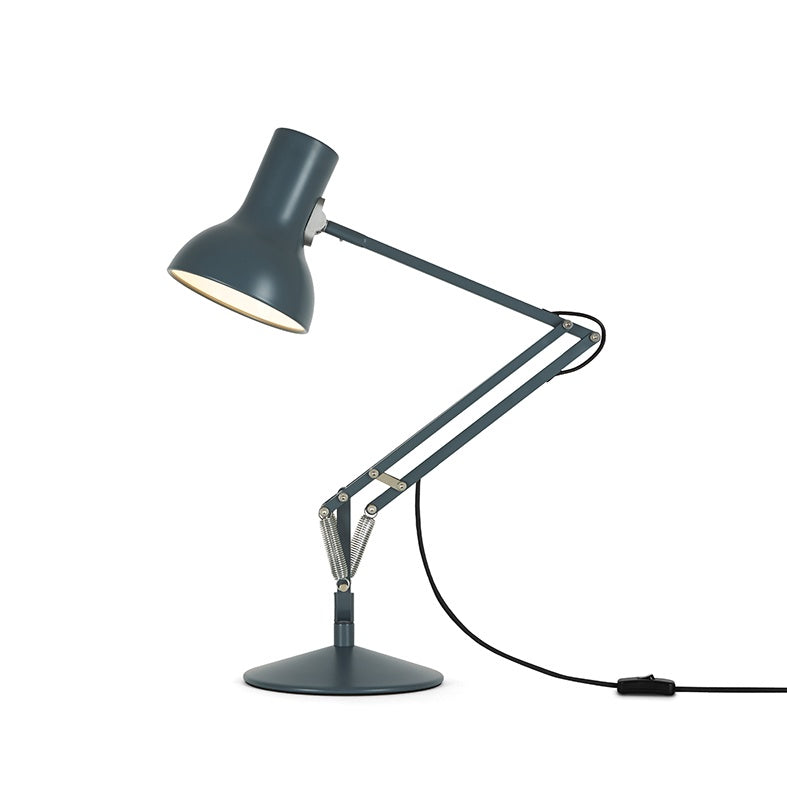 This iconic Anglepoise lamp's perfectly balanced modernist form, and cheeky anthropomorphic demeanour will brighten your mood, and light up your home.  Colour: slate grey  Dimensions: 17cm diameter x 50cm high