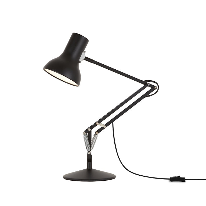 This iconic Anglepoise lamp's perfectly balanced modernist form, and cheeky anthropomorphic demeanour will brighten your mood, and light up your home.  Colour: black  Dimensions: 17cm diameter x 50cm high