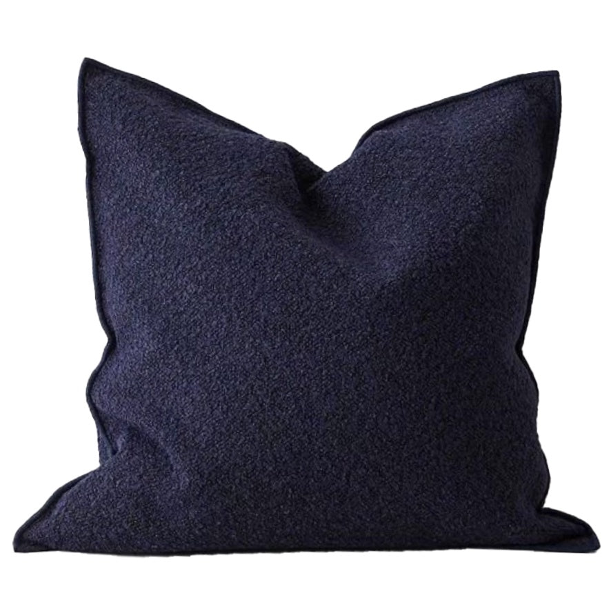 The Alberto cushion cover is trendy yet timeless with its boucle texture.  This cushion cover pairs effortlessly with modern neutrals or can be kept fresh with pops of colour.  Colour: midnight  Dimensions: 50cm square