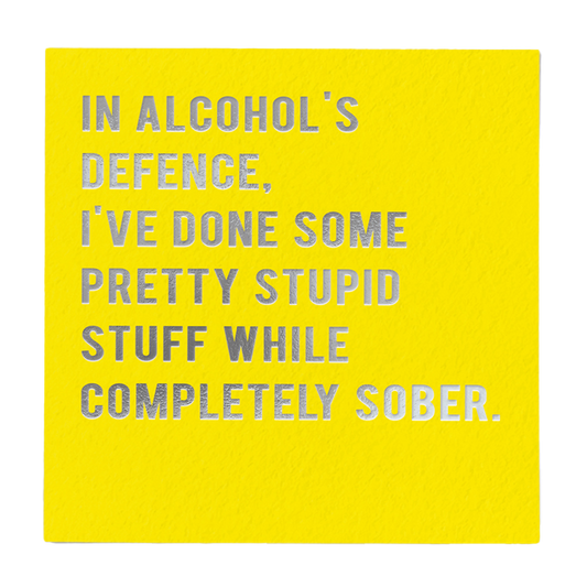 In alcohol's defence card