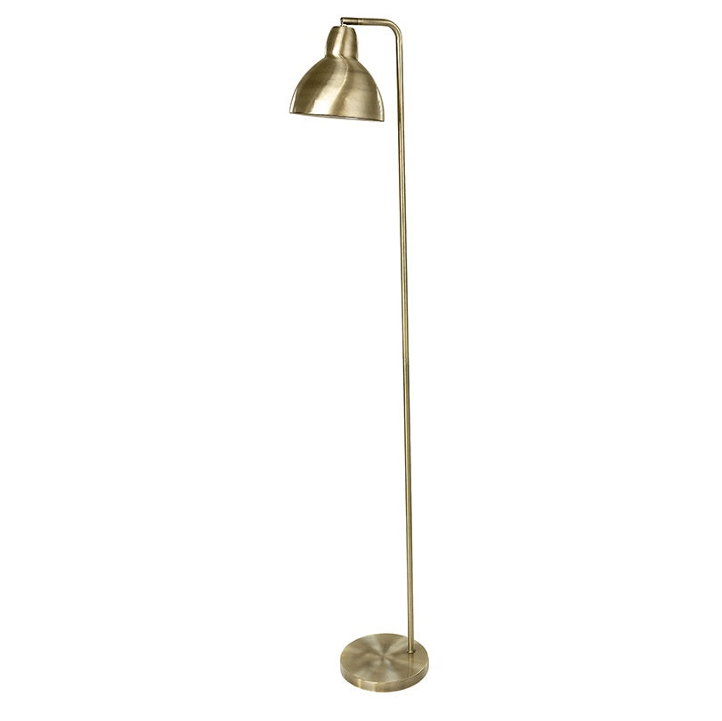 Classic brass floor lamp from Danish brand Broste Copenhagen.  Takes an E27 bulb, max 28 watts.  Dimensions: 22cm wide x 140cm high