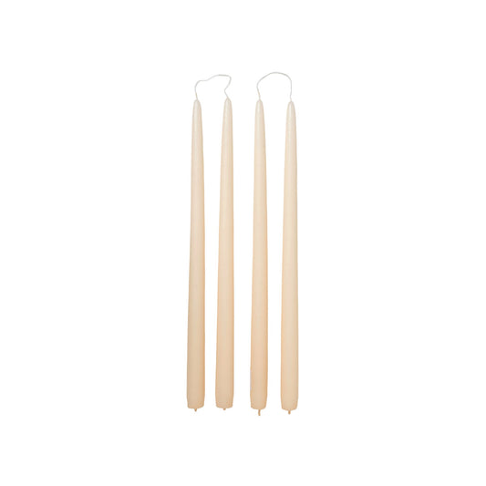 Broste set of 4 tall taper candles 38cm ivory