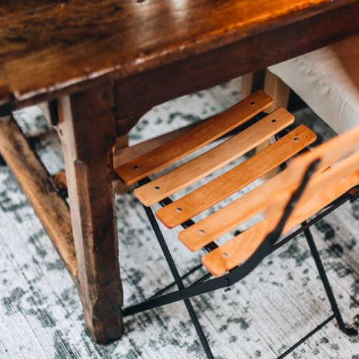 Bistro folding chair with beechwood slats liquorice