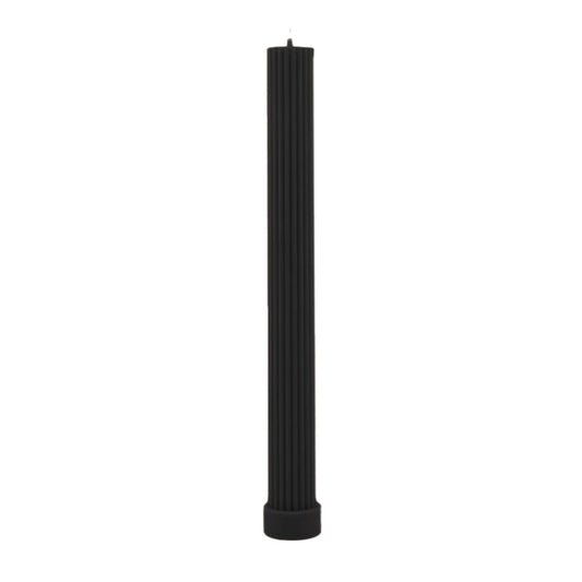 Ridged column candle with base black