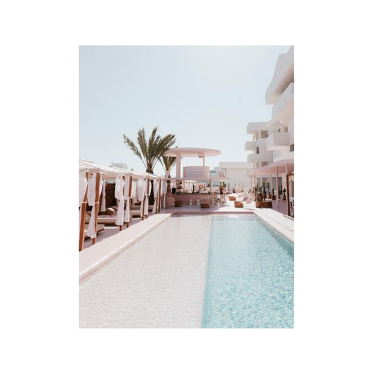 ‘Good Morning Ibiza No.2’ was taken by NZ photographer Brijana Cato. The photograph is of a mid century inspired art hotel in Ibiza, Spain.  Brijana grew up in a small beach town north of Auckland, and she is hugely inspired by the ocean, coastline and anywhere warm and tropical. She is known for her fashion work with NZ fashion brands, often traveling around NZ and abroad.