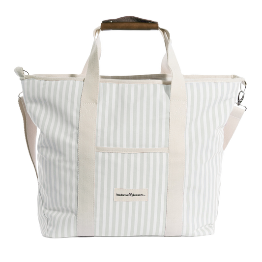 Cooler tote bag sage stripes 42 litres