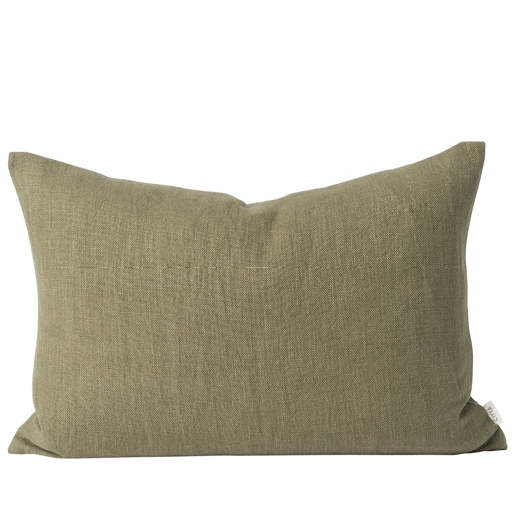 Linen cotton cushion cover thyme 60 x 40cm – green with envy nz