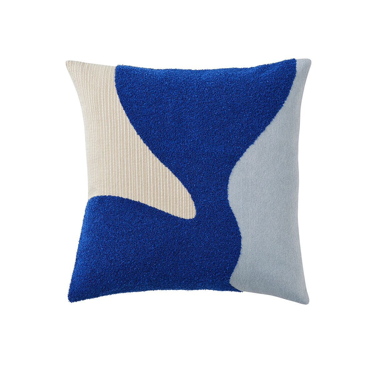 Geometric embroidered cushion cover cobalt 50cm