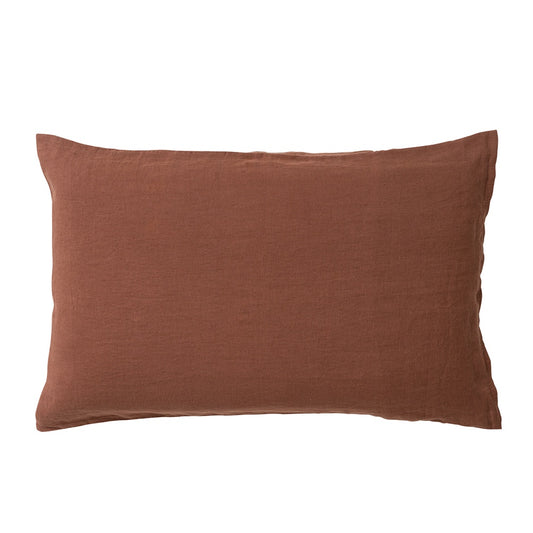 Pair of linen pillowcases plum